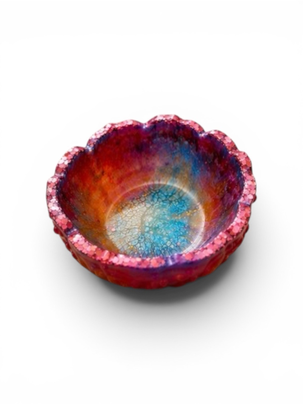 Handcrafted Resin Multicolor Decorative Bowl - Pink & Blue
